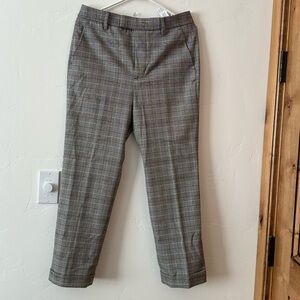 Zara Women's Gray Checkered Dress Pants